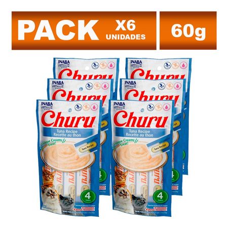 Churu Six Pack cremoso para gatos con sabor atún 60g