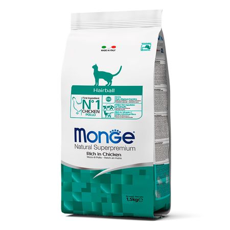 Comida para Gatos Adultos Monge Control Bola de Pelo 1.5kg