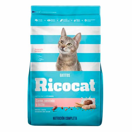 Comida para Gatitos Ricocat Carne Pescado y Leche Bolsa 9kg