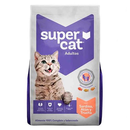 Comida para Gatos Supercat Adulto de Sardina y Trucha 9kg