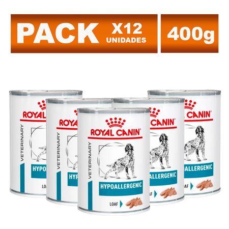 Paté para Perro Adulto Royal Canin Dieta Veterinaria Hipoalergenico 400g 12un