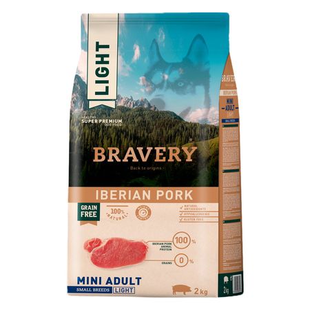 Comida para Perros Bravery Raza Pequeña Cerdo Ibérico 2kg