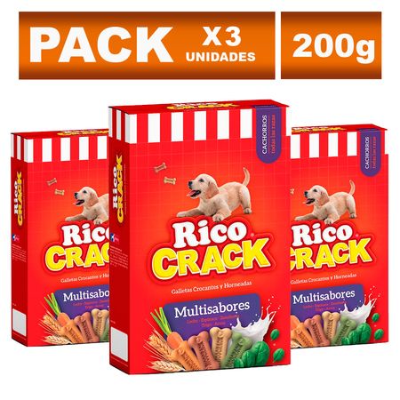 Snacks para Cachorros Ricocrack de Multisabores 200g x3