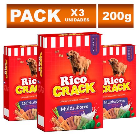 Snacks para Perros Ricocrack Adulto de Multisabores 200g x3