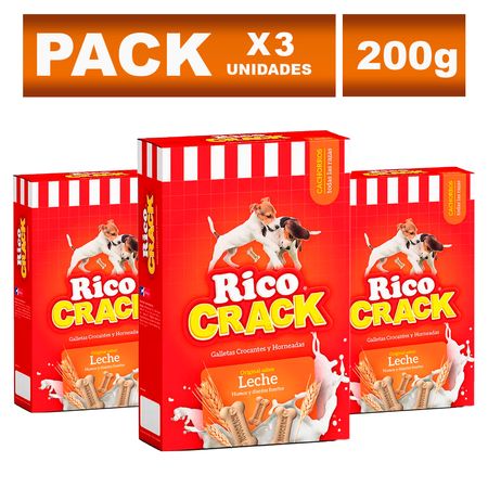 Snacks para Cachorros Ricocrack de Leche 200g x3