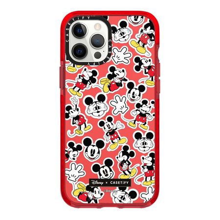 Case ScreenShop Para iPhone 13 Mickey Stickermania Rojo Transparente Casetify