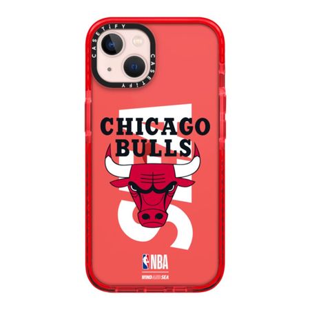 Case ScreenShop Para iPhone 13 Mini NBA Chicago Bulls Sea Rojo Transparente Casetify