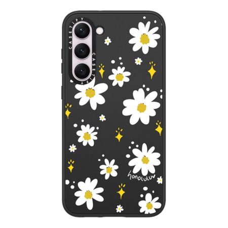Case ScreenShop Para iPhone 14 Pro Daisies in Summer Negro Transparente Casetify