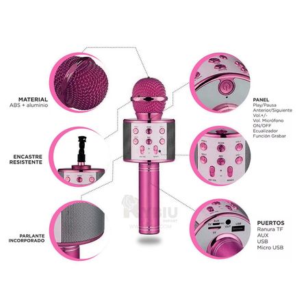 Microfono Fucsia Bluetooth