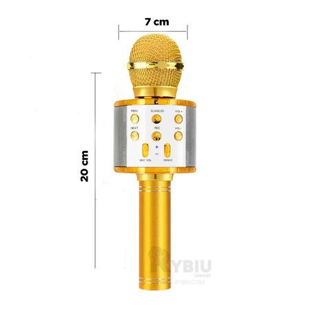 Inalambrico Bluetooth Microfono Dorado