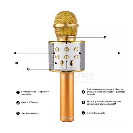 Microfono Gold Karaoke Bluetooth