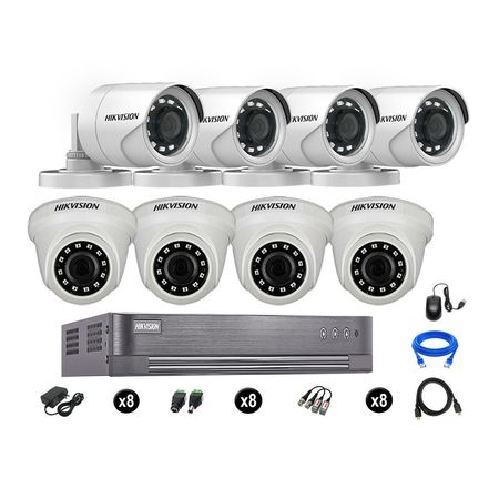 Cámaras Seguridad Hikvision Kit 8 Vigilancia Full Hd 1080P + Cable Hdmi Oferta