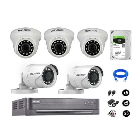 Cámaras Seguridad Hikvision Kit 5 Vigilancia Full Hd 1080P Disco 2Tb Oferta 2Mp