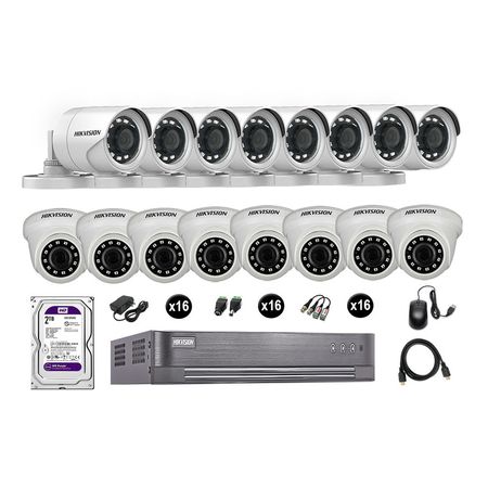 Cámaras Seguridad Hikvision Kit 16 Vigilancia Full Hd 1080P + Disco 2Tb Oferta