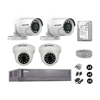 Cámaras Seguridad Hikvision Kit 4 Vigilancia Full Hd 1080P Disco 500Gb Completo