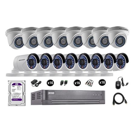 Cámaras Seguridad Hikvision Kit 16 Vigilancia Hd 720P Disco 1Tb Oferta P2P Hdmi