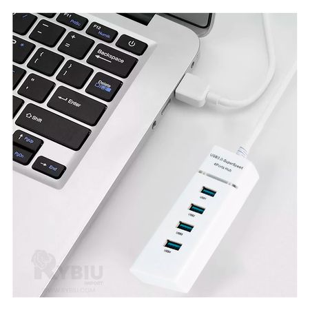 Adaptador Hub 4 Blanco para Laptop Blanco