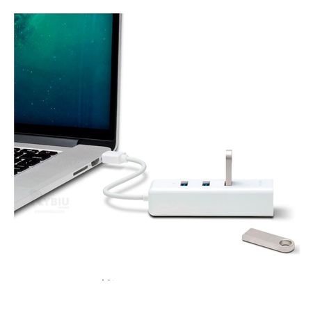 Moderno Adaptador Hub 4 Entradas Blanco