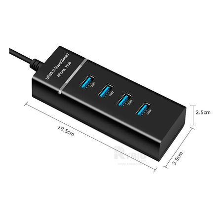 Adaptador Hub 4 Negro para Laptop