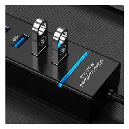 Puertos USB 4 Entradas Extensor Negro