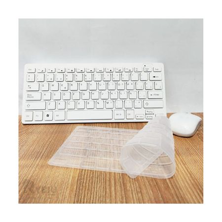 Teclado y Mouse Inalambrico Pack Marca Seisa para Laptop Blanco