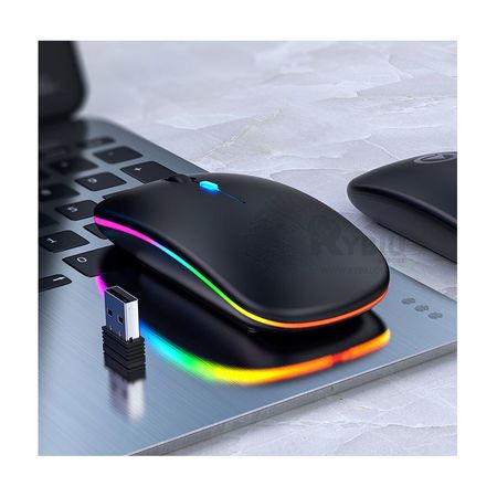 Weibo Mouse Delgado con Luces RGB Negro