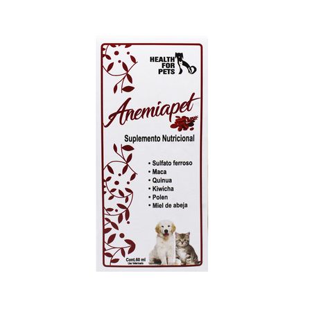 Medicamento para Mascotas Health For Pets Anemiapet  Anti anémico y Estimulador del Apetito 60 ml