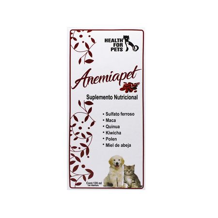 Medicamento para Mascotas Health For Pets Anemiapet  Anti anémico y Estimulador del Apetito 120 ml