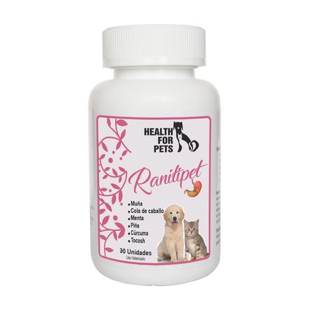 Medicamento para Mascotas Health For Pets Ranitipet Protector Gástrico 30 Tabletas