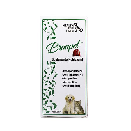 Medicamento para Mascotas Health For Pets Bronpet Broncodilatador Natural 120 ml