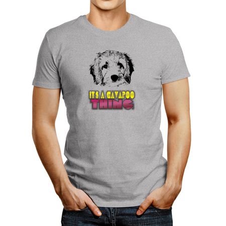 Polo de Hombre Idakoos I'T'S A Cavapoo Thing Gris Oscuro M