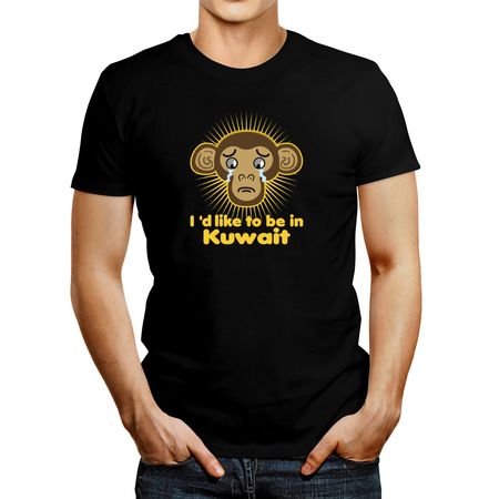 Polo de Hombre Idakoos I'D Like To Be In Kuwait Crying Monkey Negro S