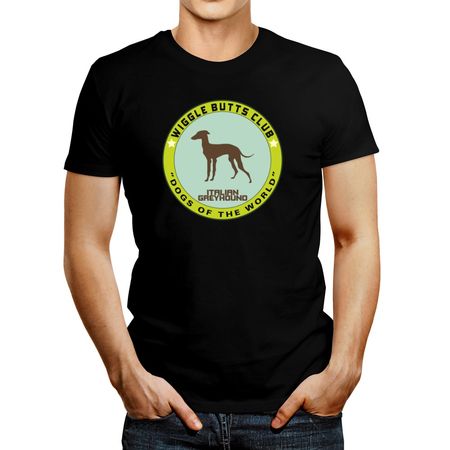 Polo de Hombre Idakoos Italian Greyhound Wiggle Butts Club Negro M