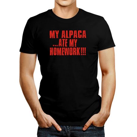 Polo de Hombre Idakoos My Alpaca Ate My Homework Negro XS