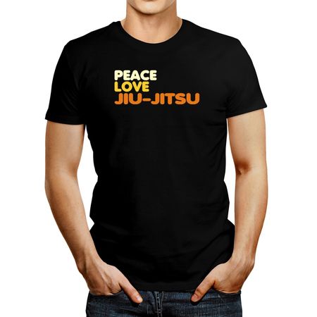 Polo de Hombre Idakoos Peace Love And Jiujitsu Negro XXL