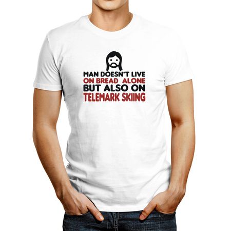 Polo de Hombre Idakoos Man Doesnt Live Alone But Also Telemark Skiing Blanco Xs