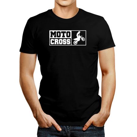 Polo de Hombre Idakoos Motocross Cool design Negro L