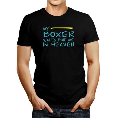 Polo de Hombre Idakoos My Boxer Waits For Me In Heaven Negro XXL