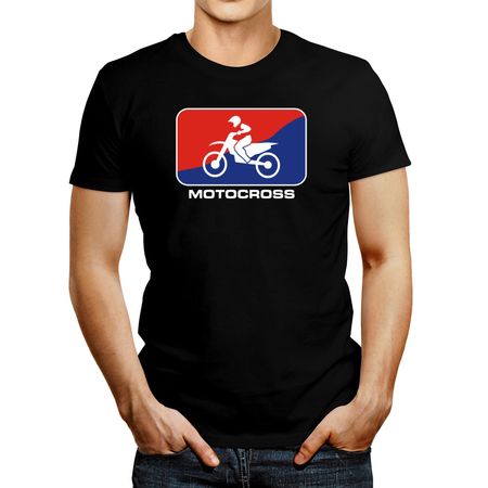 Polo de Hombre Idakoos Motocross Usa Sign Negro M