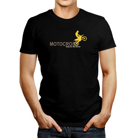 Polo de Hombre Idakoos Motocross Only For The Brave Negro L