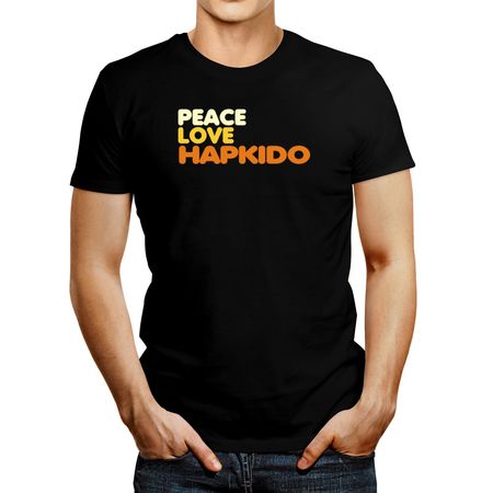 Polo de Hombre Idakoos Peace Love And Hapkido Negro L