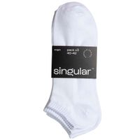 Medias Algodón Hombre SINGULAR Deportivo Caña Baja Blanco Pack 3un