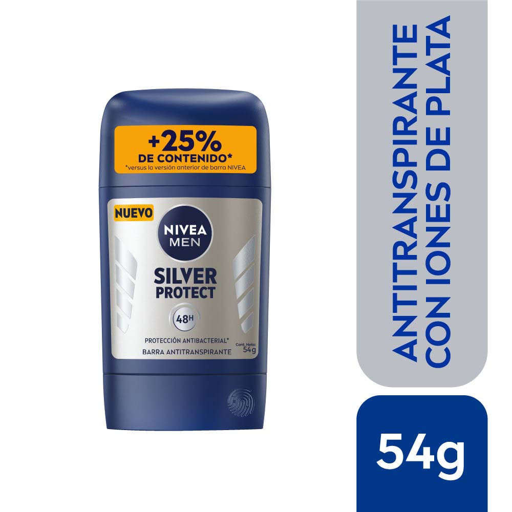 Desodorante para Hombre en Barra NIVEA Men Silver Protect Frasco 54g