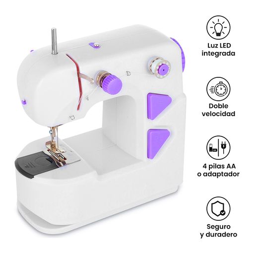 Mini máquina de coser para principiantes, máquina de coser portátil, 12  puntadas integradas, pequeña máquina de coser doble hilo y máquina de