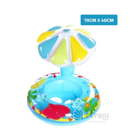 Inflable Flotador para Bebe en Forma de Flor Azul