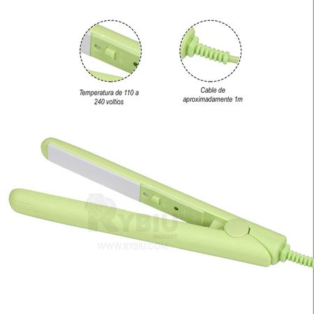 Plancha Portatil Verde para Cabello