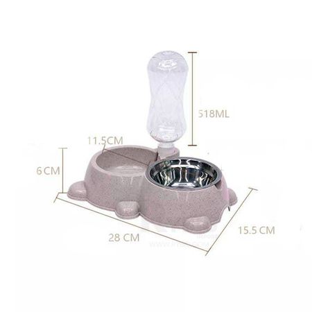 Dispensador de Comida y Agua Perro Plomo