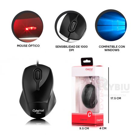 Mouse con Sensibilidad de 1000 Dpi Negro