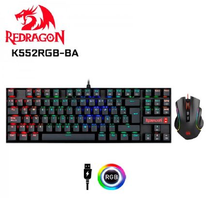 Teclado kit Gaming Redragon Essentials kumara+griffin Black RGB
