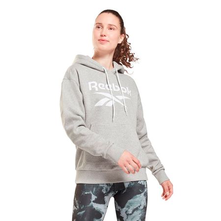 Polera Reebok Mujer Identity Big Logo Fleece Hoody GS9391 Plomo